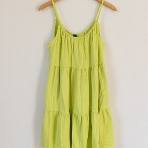 Lime green mini sun dress, Old Navy, size large.